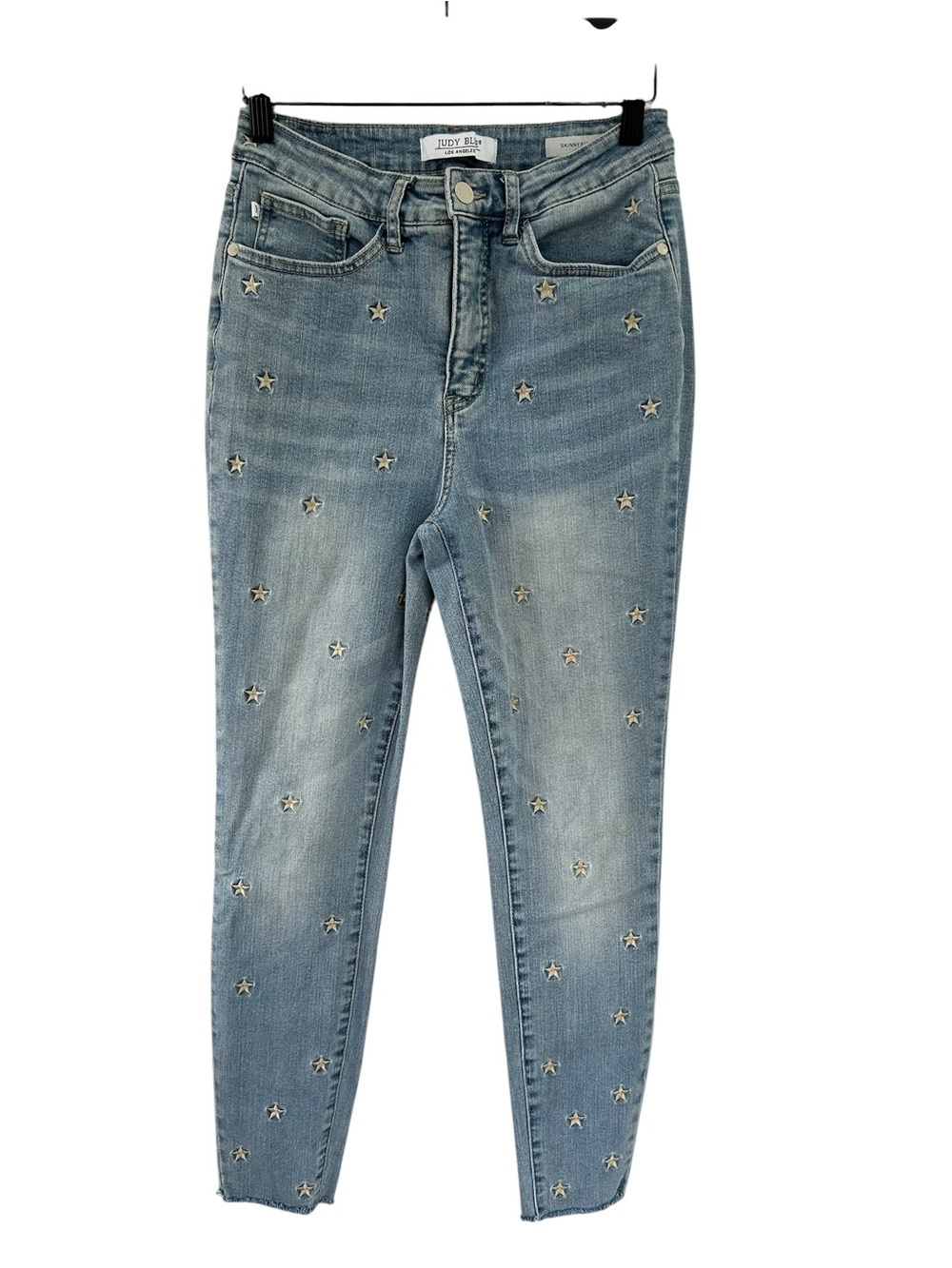 JUDY BLUE Star Embroidered Skinny Fit Light Blue Jeans 7/28